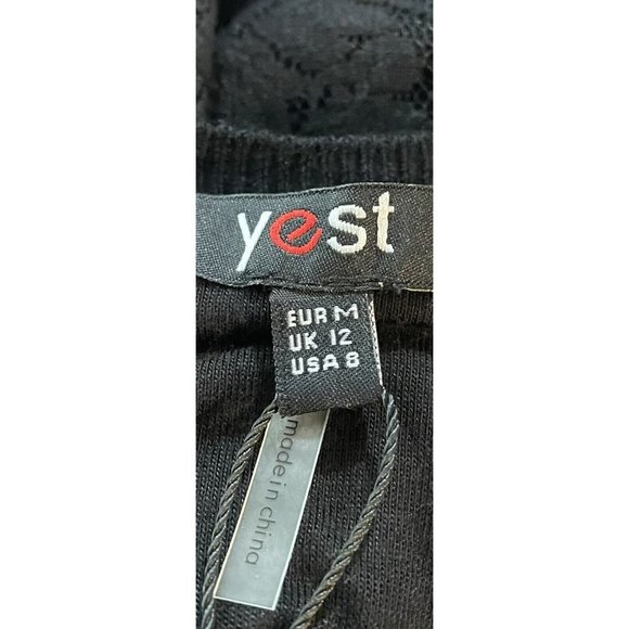 YEST Sweater Tunic Women's Size 8 Front Sweater Back Black Lace NWT $88 - Picture 9 of 9
